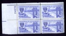 OLD 3 Cents Stamps ... Plate Block of 4 ... Post Office Fresh ... MNH
