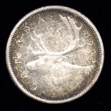1962 ... 25 Cents Silver ... Canada