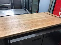60" X 30" BAKERY MAPLE TOP WORK TABLE