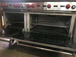 WOLF 6 BURNER RANGE WITH 22" GRIDDLE, 2 CONVECTIONAL OVEN AND BACK SPLASH GUARD