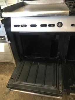 WOLF 6 BURNER STOVE / 24" GRIDDLE/ 2 OVENS BELOW