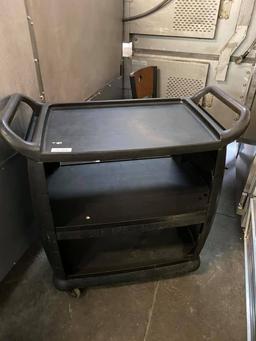 Carlisle 3 Shelf Black Utility, Bus Cart