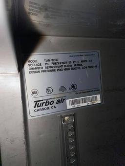 Turbo Air 72" 3 Door Worktop Refrigerator Model TUR-72SD
