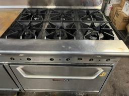 Tri Star 6 Burner Gas Range , 36” Griddle & 2 Ovens Below