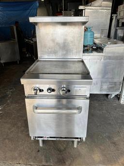 Atosa 24” Gas Griddle w/ Oven Below & Overshelf