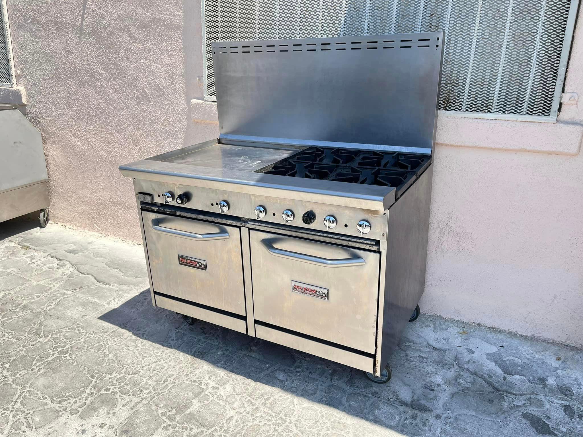 TRI STAR 48" 4 BURNER / 24" GRIDDLE W/2 OVEN