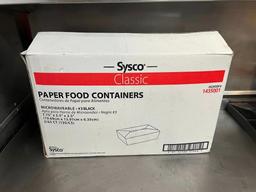 Sysco Classic Paper Food Containers MICROWAVEABLE #3 BLACK