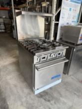 Imperial 4 Burner Pro Series Gas Range w/Overshelf & Oven Below