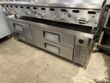 True 72” 4 Drawer Refrigerated Chef Base, Low boy
