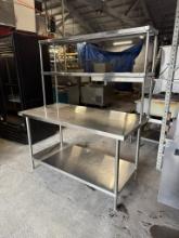 GSW 60" X 30" Stainless Steel Worktable w/Overshelf & Ticket Holder