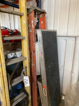 Lot of (3) Ladders - Fold Out Scaffold Board - 6' A-Frame Ladder