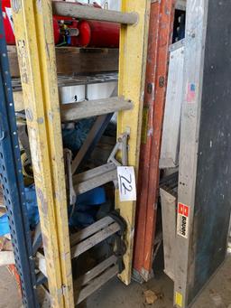 Lot of (3) Ladders - Fold Out Scaffold Board - 6' A-Frame Ladder