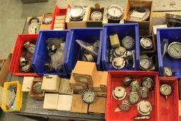 Lot of pressure gauges up to 30,000 PSI, etc...