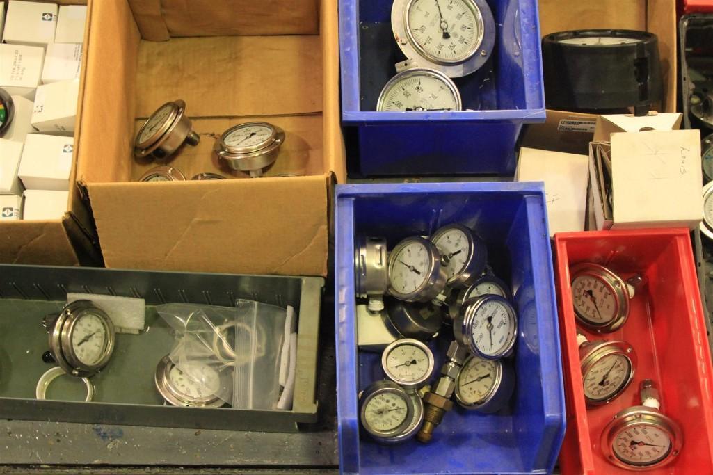 Lot of pressure gauges up to 30,000 PSI, etc...