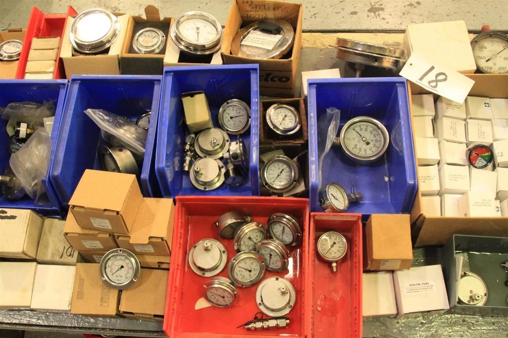 Lot of pressure gauges up to 30,000 PSI, etc...