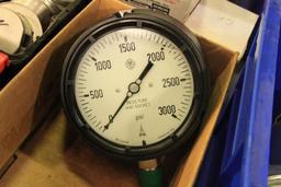 Lot of pressure gauges up to 30,000 PSI, etc...