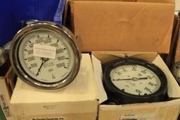 Lot of pressure gauges up to 30,000 PSI, etc...