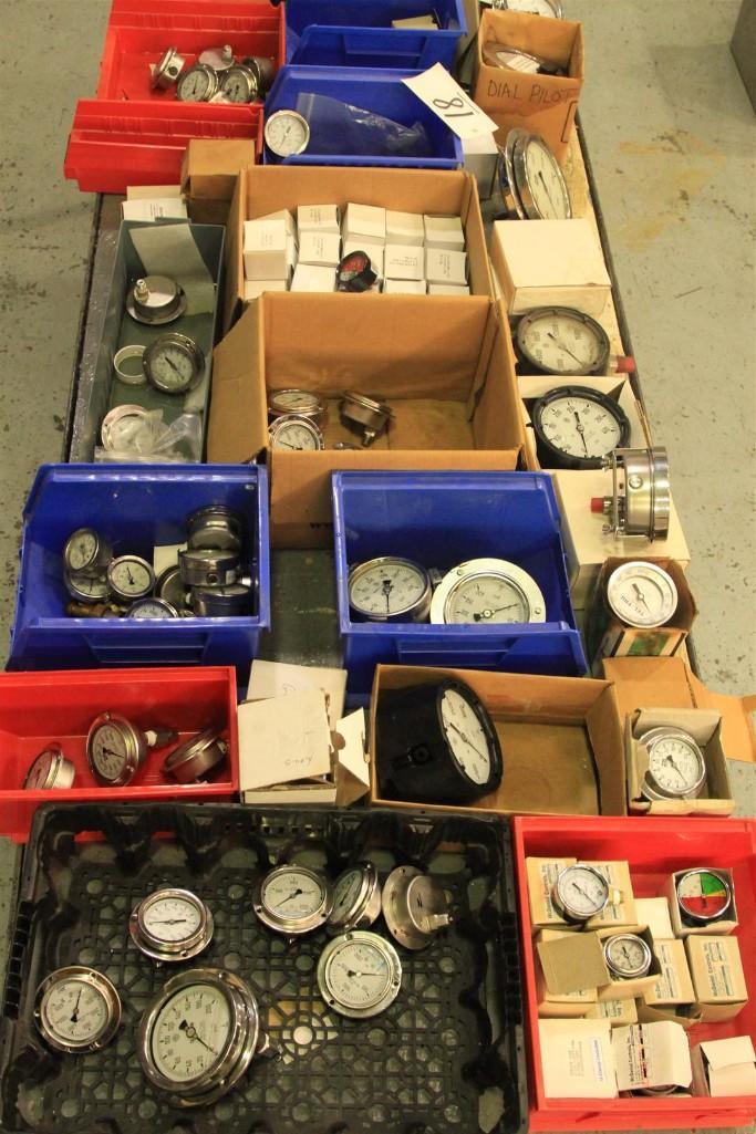 Lot of pressure gauges up to 30,000 PSI, etc...