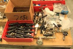 Lot of misc valves, valve actuators, valve handles