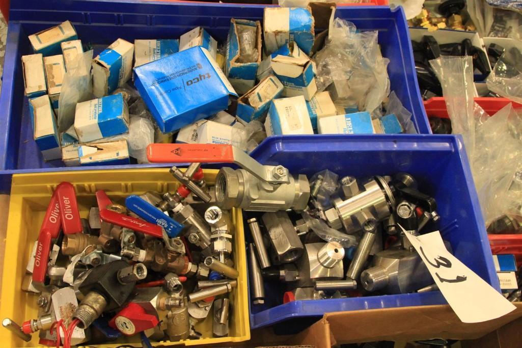 Lot of misc valves, valve actuators, valve handles