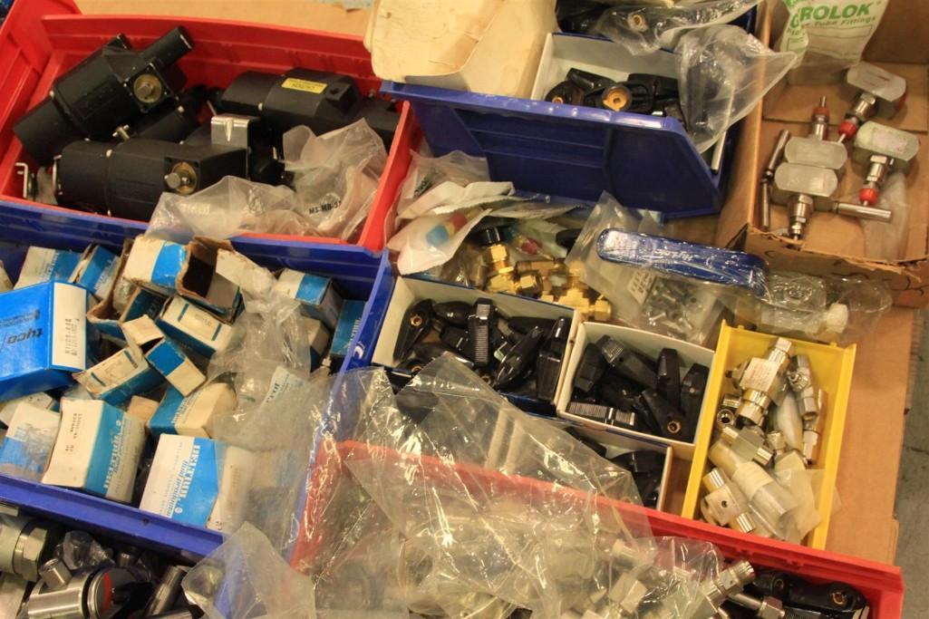 Lot of misc valves, valve actuators, valve handles