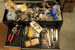 Craftsman rolling tool chest w/ misc tools, fittings and implements