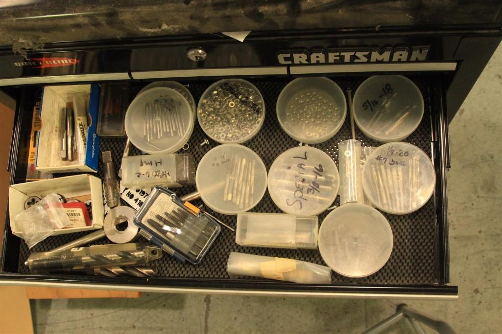 Craftsman rolling tool chest w/ misc tools, fittings and implements