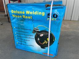50FT RETRACTABLE OXYGEN/ACCENTYLENE WELDING HOSE REEL W/ HOSE
