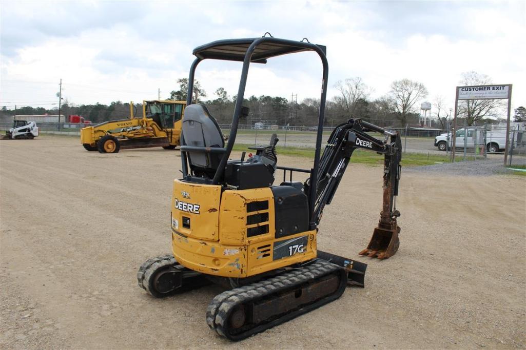 2017 JOHN DEERE 17G MINI EXCAVATOR