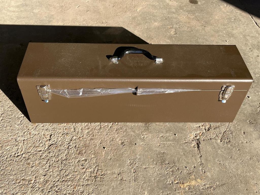32 INCH BROWN UNUSED TOOL TOTE WITH TREY