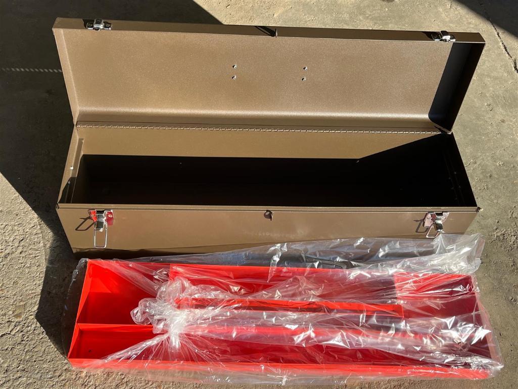 32 INCH BROWN UNUSED TOOL TOTE WITH TREY