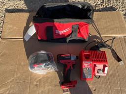 MILWAUKEE IMPACT DRIVER WITH BATTERY CASE AND CHARGER