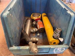 HYDRAULIC PUMP AND ASSORTED HYDRAULIC RAMS