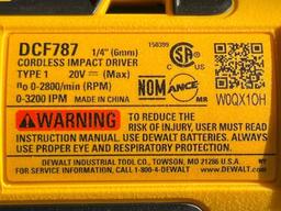 DEWALT DCD787 IMPACT DRIVER WITH BAG BATTERY AND CHARGER