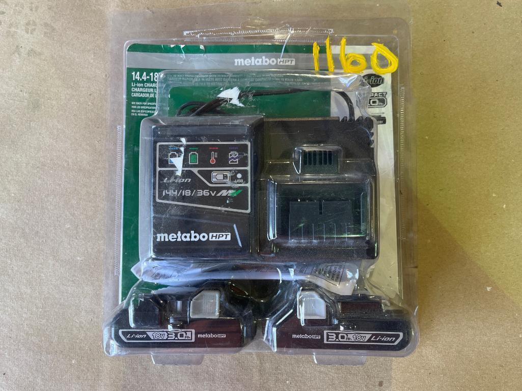METABO HPT 18V RAPID CHARGER AND DOUBLE BATTERIES KIT
