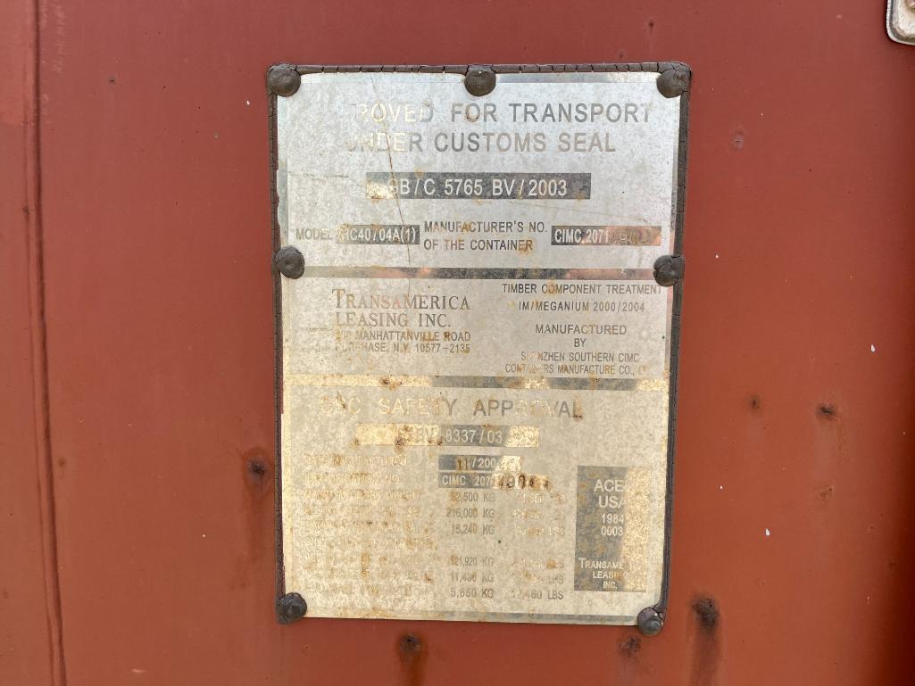 40FT HIGH CUBE CONTAINER