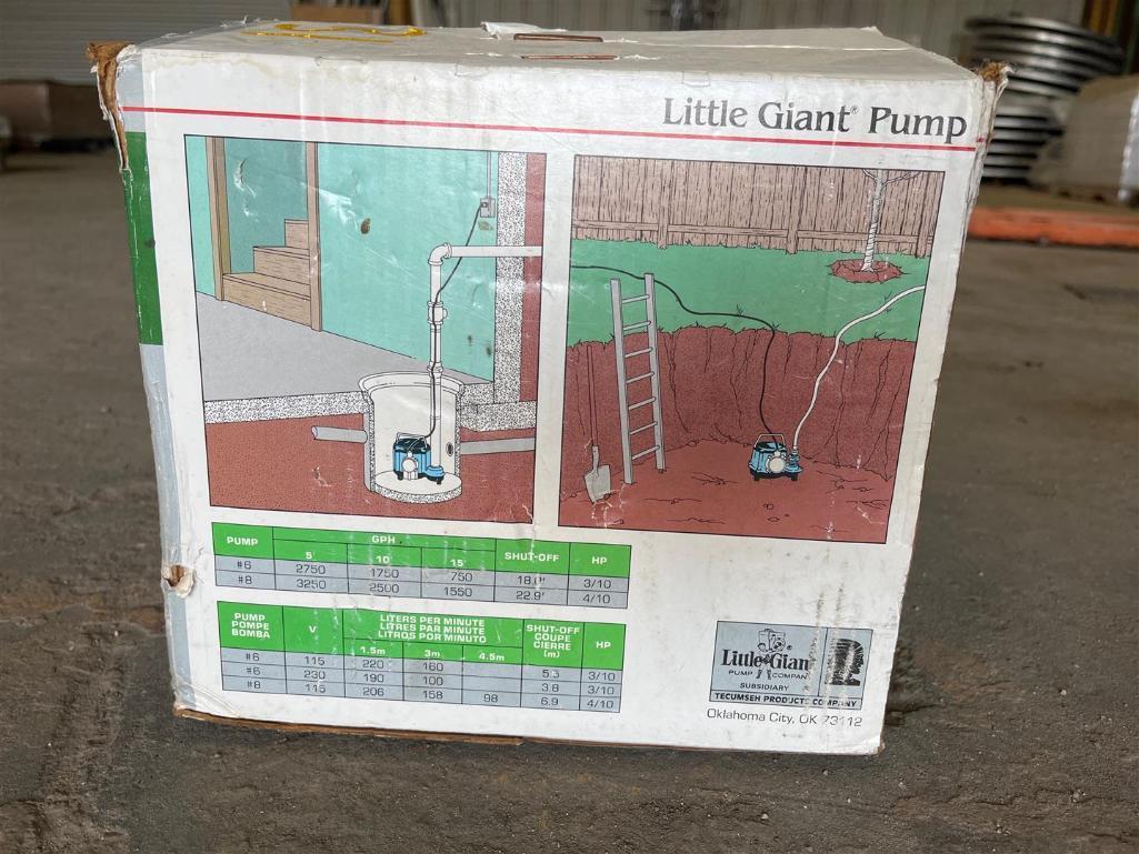 LITTLE GIANT SUMP PUMP APPEARS UNUSED