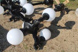 HEAVY DUTY HORSE LIGHTS WITH GLOBES ON POLE
