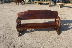 WAGON WHEEL THEMED BENCH