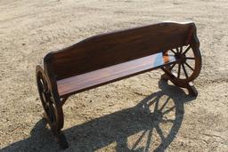 WAGON WHEEL THEMED BENCH