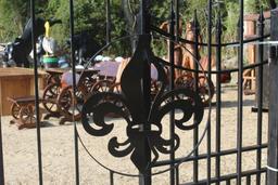 16FT HEAVY DUTY FLEUR DE LIS GATE WITH EXTRA 4FT PANEL