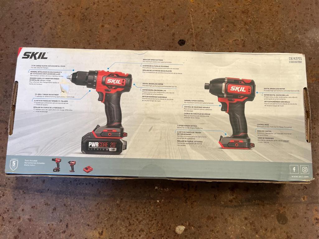 SKIL POWERCORE 20IN BRUSHLESS DRILL DRIVER AND IMPACT DRIVER KIT
