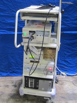OLYMPUS Compact Trolley Rolling Cart w/ Processer, Printer, Footswitch, Stroboscope, Computer Tower,
