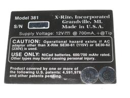 X-RITE 381 Process Control Densitometer Autoscan/Datamemory
