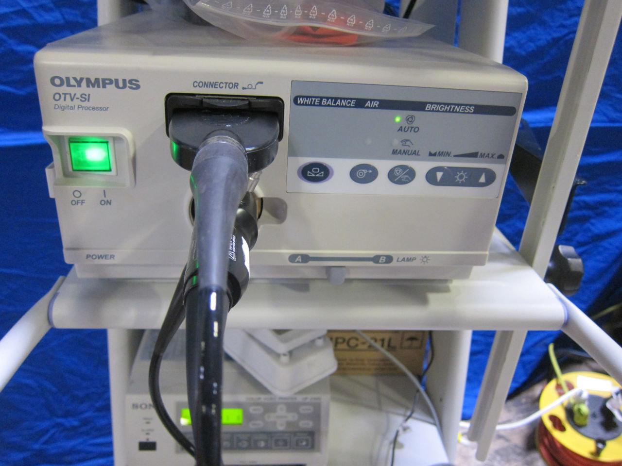 OLYMPUS Compact Trolley Rolling Cart w/ Processer, Printer, Footswitch, Stroboscope, Computer Tower,