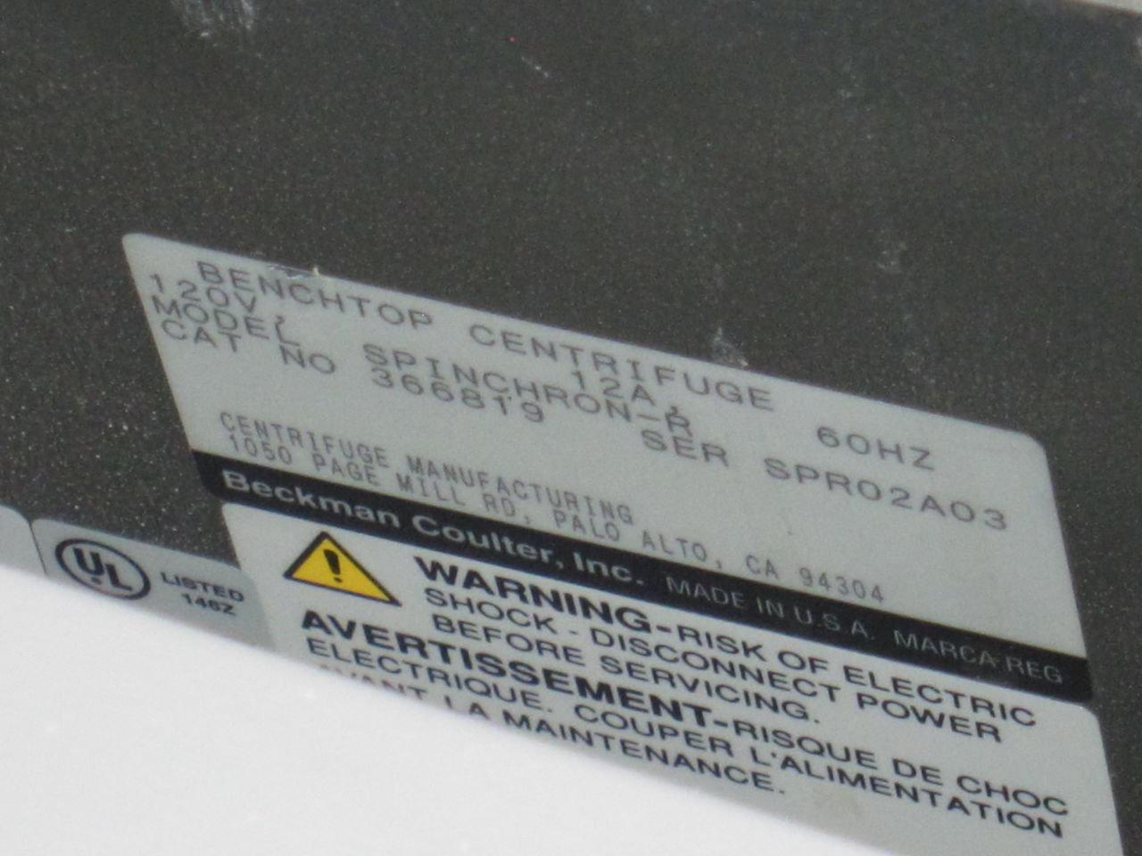 BECKMAN COULTER Spinchron-R Centrifuge