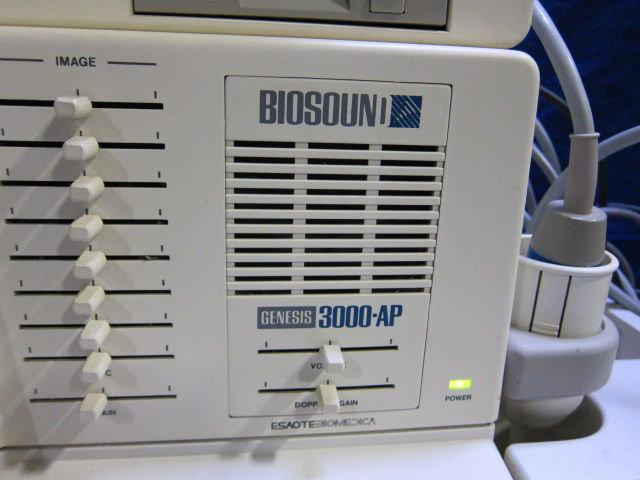 ESAOTE BIOMEDICA Biosound Genesis 3000-AP System w/ 2 Probes, Footswitch, Recorder, Processer
