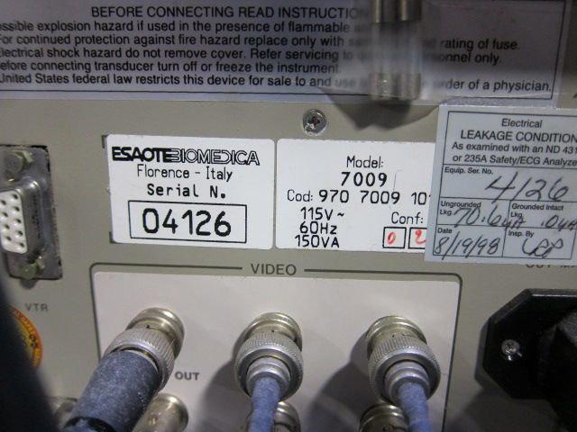ESAOTE BIOMEDICA Biosound Genesis 3000-AP System w/ 2 Probes, Footswitch, Recorder, Processer