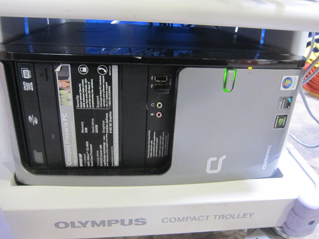 OLYMPUS Compact Trolley Rolling Cart w/ Processer, Printer, Footswitch, Stroboscope, Computer Tower,