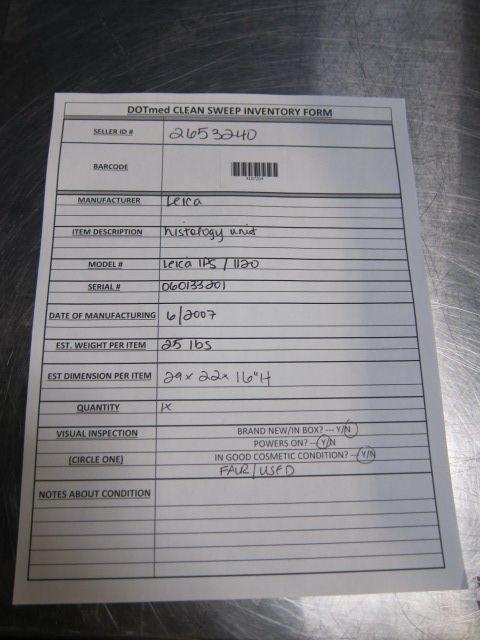 LEICA IPS/1120 Histology Unit